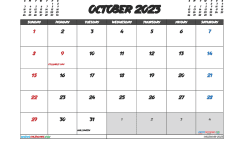 Free October Calendar 2023 Printable