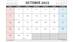 Free October 2023 Calendar Printable