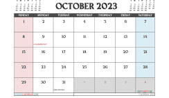 Free Calendar October 2023 Printable