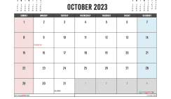 Free October 2023 Calendar Printable