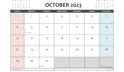 Free 2023 Calendar October Printable