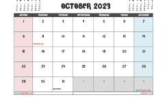 Free October 2023 Calendar with Holidays