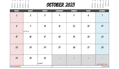 Free October Calendar 2023 Printable