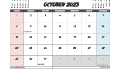 Free 2023 Calendar October Printable