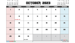 Free October 2023 Calendar with Holidays