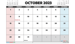 Free Printable October 2023 Calendar