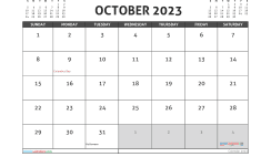 Free October 2023 Calendar Template