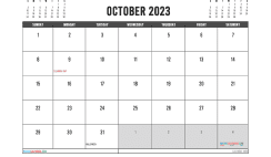 Free October 2023 Calendar Template