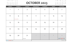 Printable October 2023 Calendar with Holidays