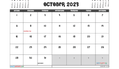 Free Printable October 2023 Calendar