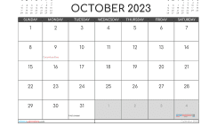 October 2023 Printable Calendar Free