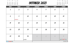 Free 2023 Calendar October Printable