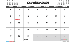 Printable October 2023 Calendar with Holidays