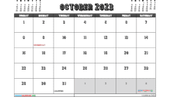 Free October 2023 Calendar with Holidays