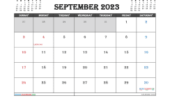 Free September 2023 Calendar with Holidays