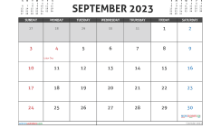 Free Printable September 2023 Calendar