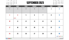 Free Calendar September 2023 Printable