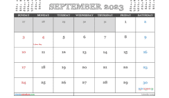 September 2023 Printable Calendar Free