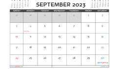 Printable September 2023 Calendar with Holidays