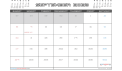 September 2023 Calendar with Holidays Printable