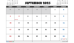 Free September 2023 Calendar with Holidays