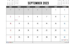 Free Printable September 2023 Calendar