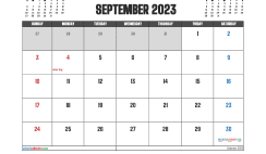 Free September 2023 Calendar Template