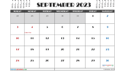 September 2023 Printable Calendar Free