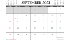 Free 2023 Calendar September Printable