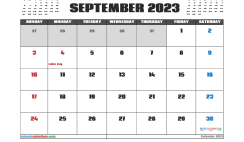 Free September 2023 Calendar Printable