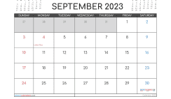 Free September 2023 Calendar Template