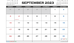 Free Calendar September 2023 Printable