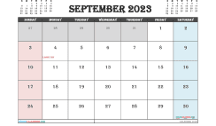 Free Printable September 2023 Calendar