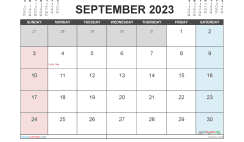 Free September Calendar 2023 Printable