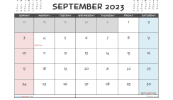 September 2023 Calendar with Holidays Free