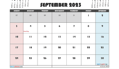 Free Printable September 2023 Calendar