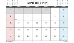 Free September 2023 Calendar Printable