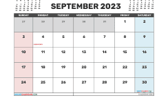 September 2023 Printable Calendar Free