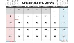 September 2023 Calendar Free Printable