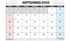 Free September Calendar 2023 Printable