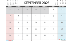 Free September 2023 Calendar Printable