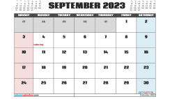 Free September 2023 Calendar Template