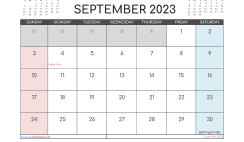 Free Calendar September 2023 Printable