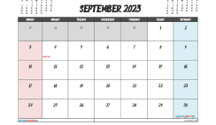 Free September Calendar 2023 Printable