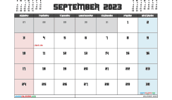 Free September 2023 Calendar with Holidays