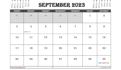 Free September 2023 Calendar Printable