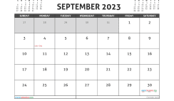 Free September 2023 Calendar Template