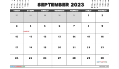 Free Calendar September 2023 Printable