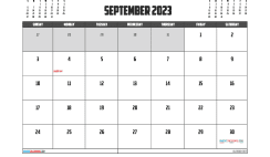 September 2023 Calendar Free Printable