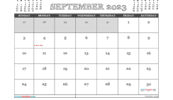 Free September Calendar 2023 Printable